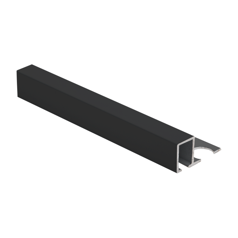 Square Edge Black Powder Coated Aluminium Tile Trim TDP by Genesis